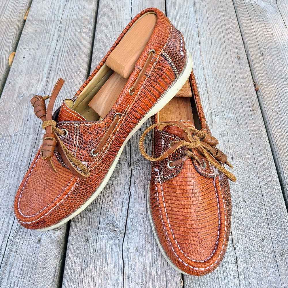Patong Bootery Custom Made Lizard Skin  Lounge Brown Size 11 Loafers